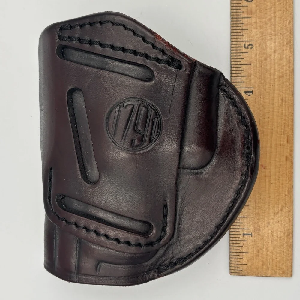 1791 Leather Holster 4-Way IWB OWB Right Hand Unknown Fit Size Dark Brown - Picture 3 of 12